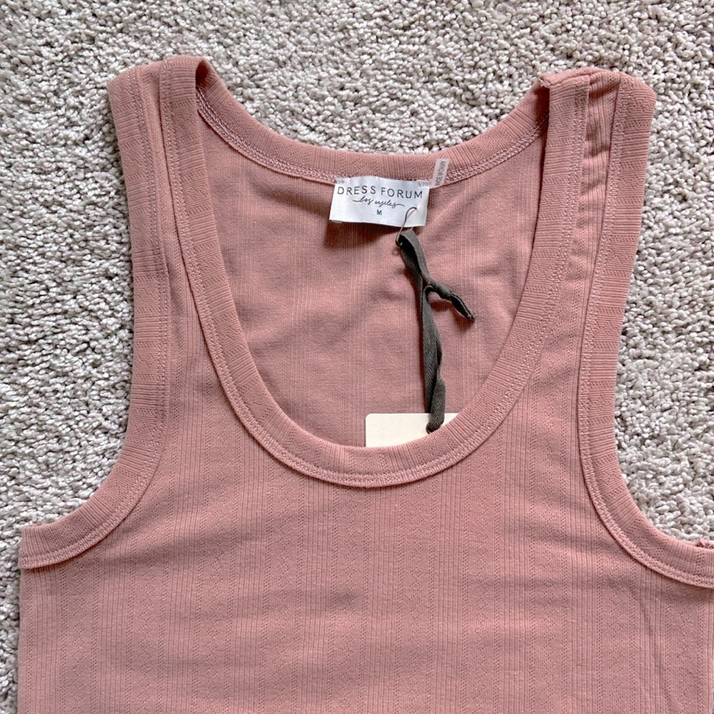 Dress Forum • Dusty Rose Pointelle Cropped Tank - Picture 2 of 12